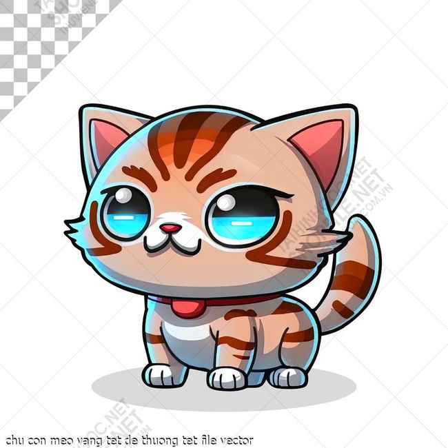chu con meo vang tet de thuong tet file vector